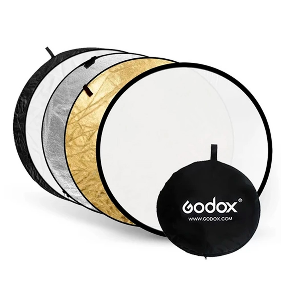 [SN/ 6952344201190] Godox Réflecteur 5-en-1 Or, Argent, Noir, Blanc, Transparent 80cm